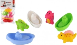 Vannisett: paadid ja pritsivad dinosaurused (3+3 tk)