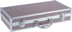Large copper-look makeup case with mirror