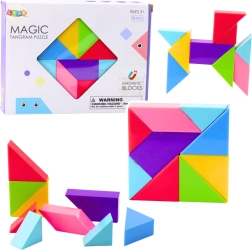Magnetilised tangram-klotsid – värviline pusle, 9 tükki