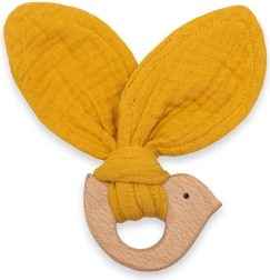 Teether New Baby Bird Mustard