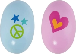 Wooden egg-shaped maracas – 60s retro style