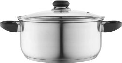 Altom Design Emilio stainless steel pot 4.2 l, 24 cm with glass lid