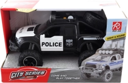 Police car with batteries and flywheel