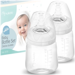 NUKIDO 180 ml PP beebiluttide komplekt 2 tk dünaamilise silikoonlutiga
