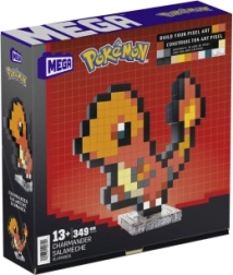 MEGA Pokémoni pikselkunsti Charmanderi ehituskomplekt 15 cm (349 tükki)