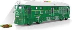 Friction-powered train with light and sound effects and projection – green 33 cm
