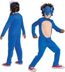 Laste kostüüm SONIC the Hedgehog maskiga 7–8 aastat (pikkus 127–136 cm)