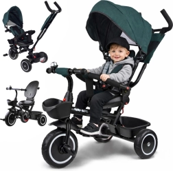 Laste 3-ühes kolmerattaline jalgratas käekotiga TINY BIKE – Tume roheline