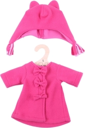 Pink Coat with Bonnet for 38 cm Doll BIGJIGS TOYS