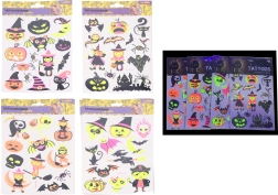 Fluorestseeruvad ajutised tätoveeringukleepsud Halloween 16,5 × 22 cm