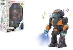 Kõndiv plastist robot tulede ja helidega 22 cm