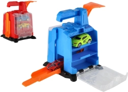 Plastikust garaaž väljalaskemehhanismi ja 2 väikese autoga