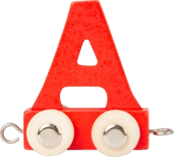 Small Foot puidust vagun A-tähega – värviline tähestik