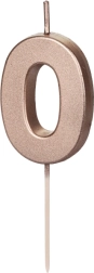 Candle Cake Rose Gold in Shape of 0