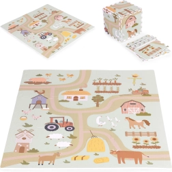 Suur EVA vahust lastematt Talufarm 90,5 × 90,5 cm, 21 osa ECOTOYS