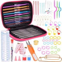 Heegeldamiskomplekt 100 tk heegelnõelad 0,6–6,5 mm tarvikutega vutlaris