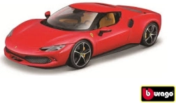 Bburago Ferrari 296 GTB metallist automudel 1:18, punane