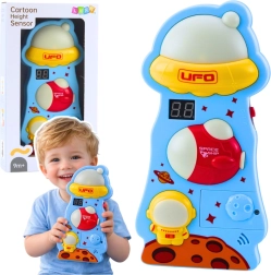 Interactive kids' height measurer with lights and sounds