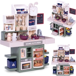 Laste köögimäng koos helide, LED-valgustuse ja auruga, 35 tarvikut