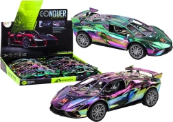 Kameeleoni värvi muutva efektiga sportauto tulede ja helidega