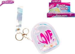 Glamour mini backpack – holographic LOVE keychain