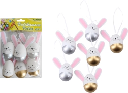Decorative Plastic Painted Eggs for Hanging 6 cm, 6 pcs