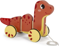 Väike puidust järelveetav dinosaurus