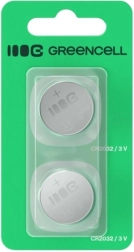 Liitium-nööppatareid CR2032 3 V 220 mAh – 2 tk Greencell
