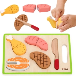 VIGA puidust liha lõikamise komplekt lastele