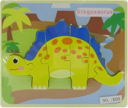 Puidust dinosaurusest kujundite sobitamise pusle