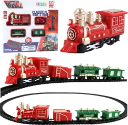 Klassikaline patareidega rong veduri, vagunite ja rööbastega – 13 osa