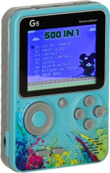 Kaasaskantav retro mängukonsool mini – 500 mängu, sinine