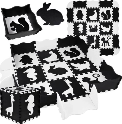 Vahupusle – kontrastne laste mängumatt Loomad 120 × 120 cm