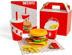 Bigjigs Toys Lastele mõeldud burgeri ja friikartulite komplekt
