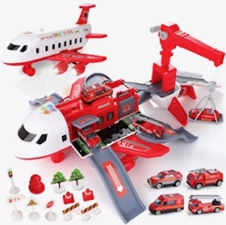 Kokkupandav lennuk suure parkla ja kraanaga – tuletõrjekomplekt