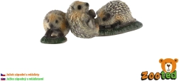 Western hedgehog figurine with young