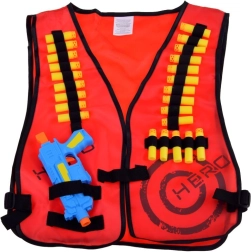Laste taktikaline vest vahtnoolede ja püstoliga, NERF-iga ühilduv
