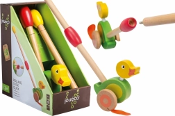 JOUECO Wooden Push-Along Duck on a Stick