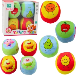 Set of Soft Baby Balls – Fruit Motifs, 4 pcs