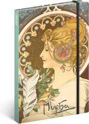 Notique märkmik 13 x 21 cm Alfons Mucha Pero joonimata