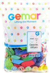 Klassikalised õhupallid 26 cm, värvide segu, 100 tk