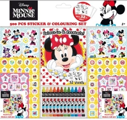 Minnie kleepsukomplekt värviraamatu ja vahakriitidega – 500 tk