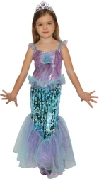Kids' Mermaid Costume with Crown 3–4 Years