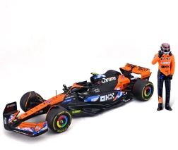 McLaren MCL38 F1 metallmudel 1:24 koos sõitja figuuriga