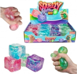 Antistressi pigistatav sädelev kuubik 6 × 6 cm