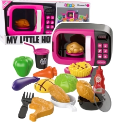 Laste mikrolaineahi tarvikutega, tulede ja helidega – roosa