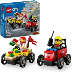 LEGO® City 60458 Võidusõidupakett: Pitsakuller vs. tuletõrjeauto