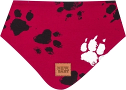 Infant cotton neckerchief New Baby paw print dark pink size M