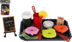 Laste tee- ja köögikomplekt toitudega kandikul