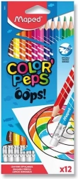 Maped Color'Peps Oops värvipliiatsid kustukummiga 12 tk